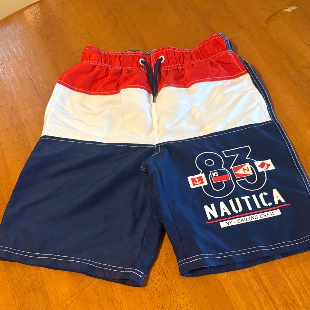 Nautica Men's Swim Shorts - Red, White, and Blue